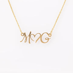 Personalized Double Initial heart Necklace