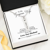 Vertical Bar Name Necklace - To Wife