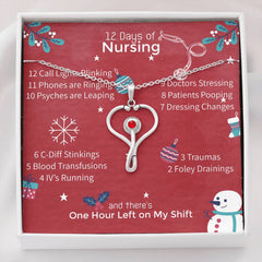 12 Days of nursing -Stethoscope Pendant Message Card
