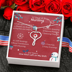 12 Days of nursing -Stethoscope Pendant Message Card