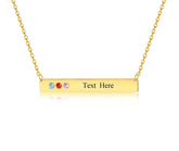Personalized Birthstone Engraving Bar Necklace