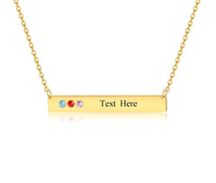Personalized Birthstone Engraving Bar Necklace