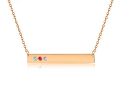 Personalized Birthstone Engraving Bar Necklace