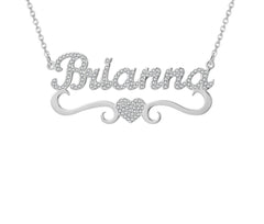 Cz Stone Heart Name Necklace
