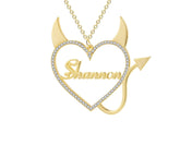Custom Cute Devil Heart Necklaces