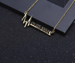Heart Beat Date Necklace