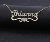 Cz Stone Heart Name Necklace