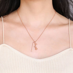 Custom Bar Rose Pendant Necklace Nameplate Date Numbers Necklaces For Women Personalized Jewelry
