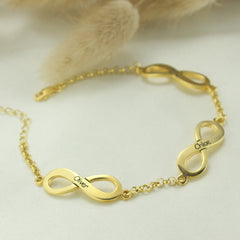 Triple Name Infinity Bracelet