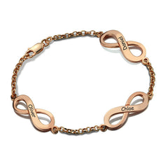 Triple Name Infinity Bracelet