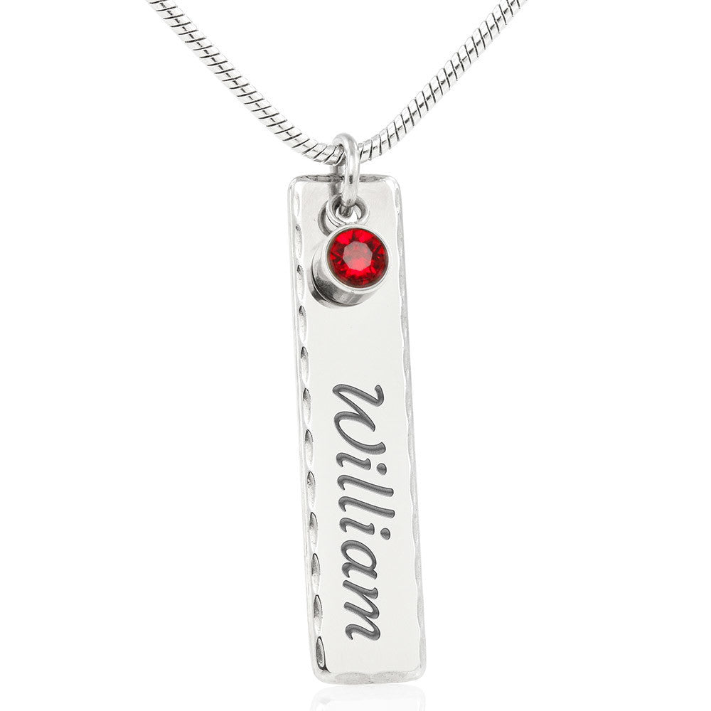Vertical Bar Name Necklace - To Daughter
