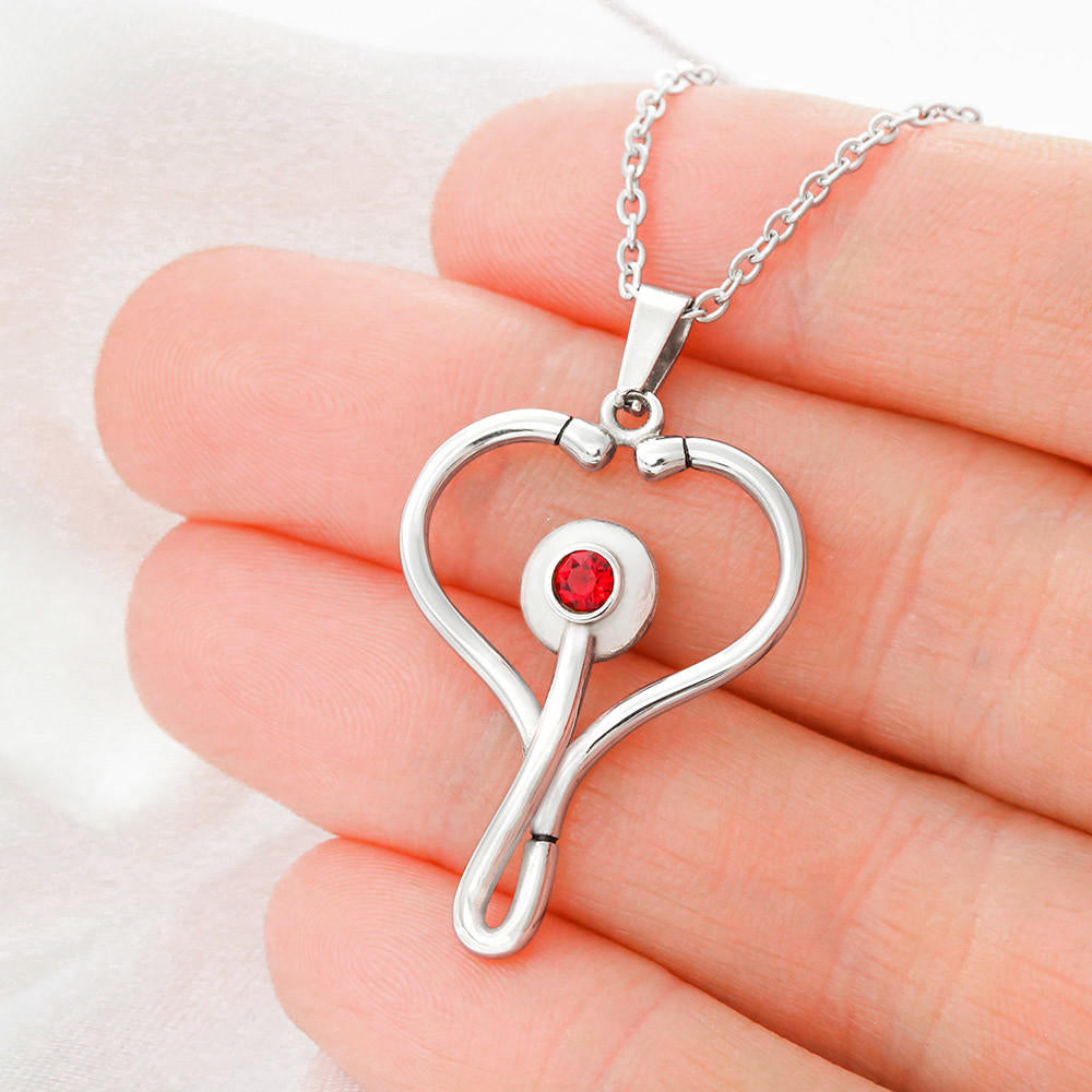 Stethoscope Birthstone Necklace - Message Card