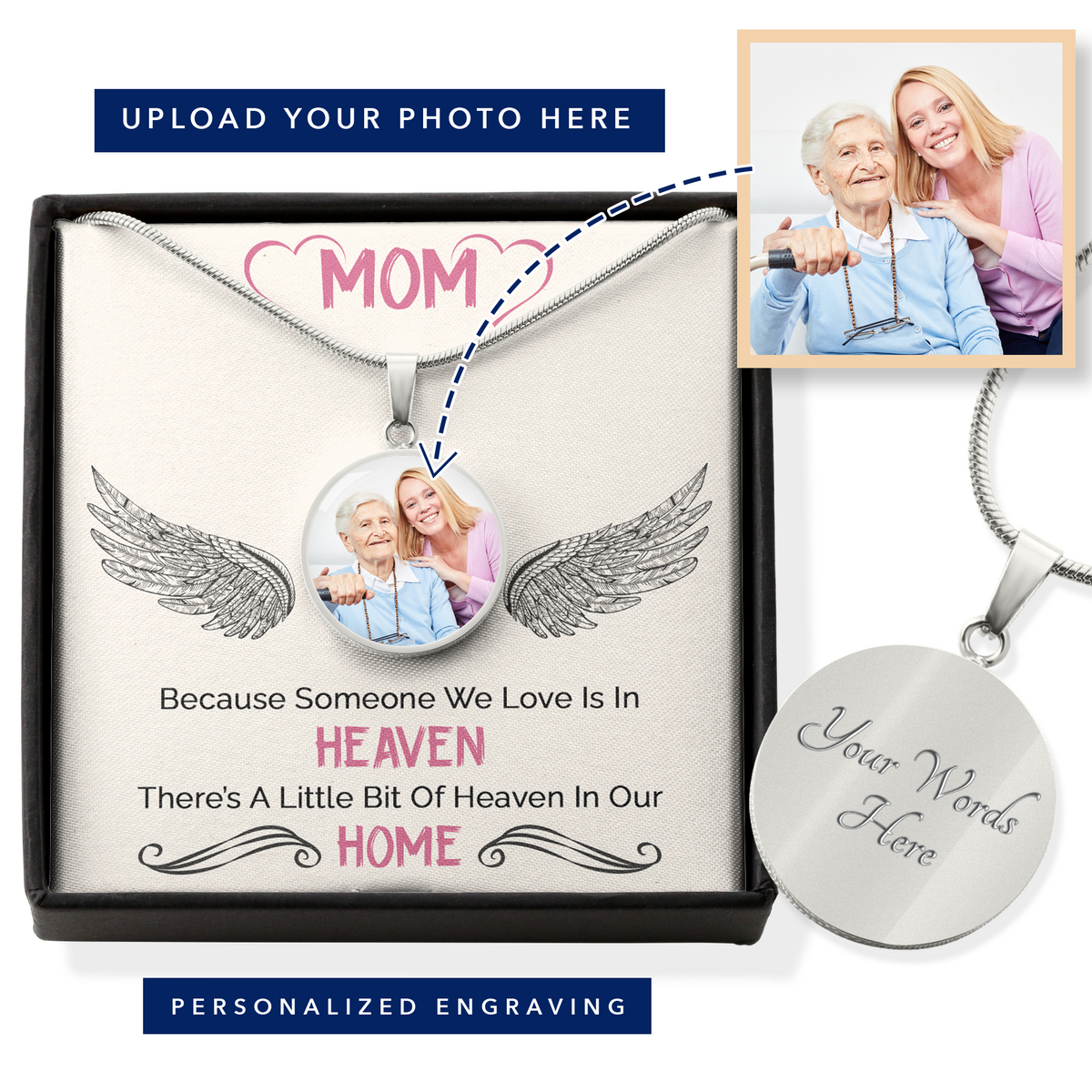Mom Up In Heaven - Customizable Pendant