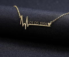 Heart Beat Date Necklace