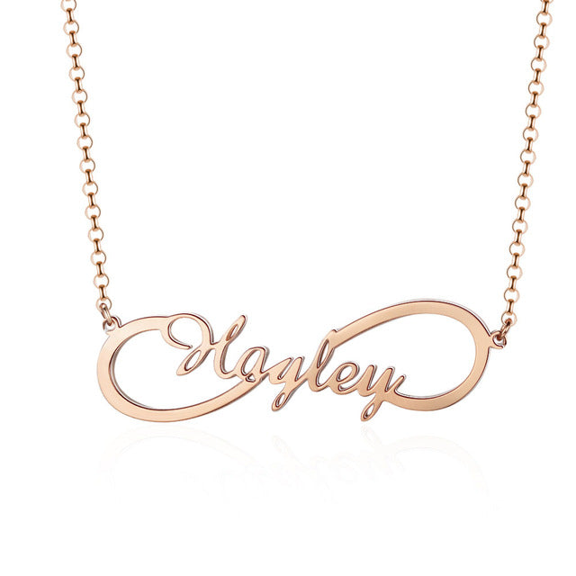 Sterling Silver Personalized Infinity Name Necklaces