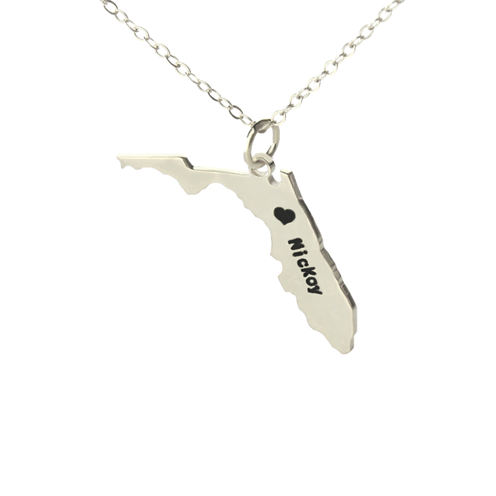 Personalized USA State Necklaces State Shaped